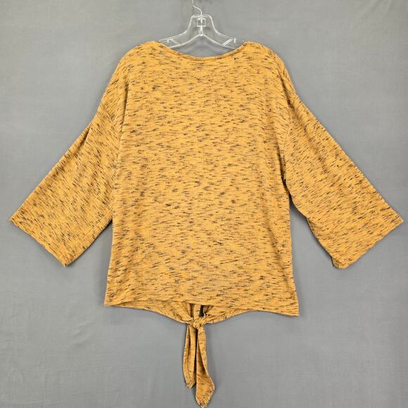 A+A Collection Brown Stone Knit Shirt NEW Stretch Knit 3/4 Sleeve V-Neck Women L - Picture 3 of 10